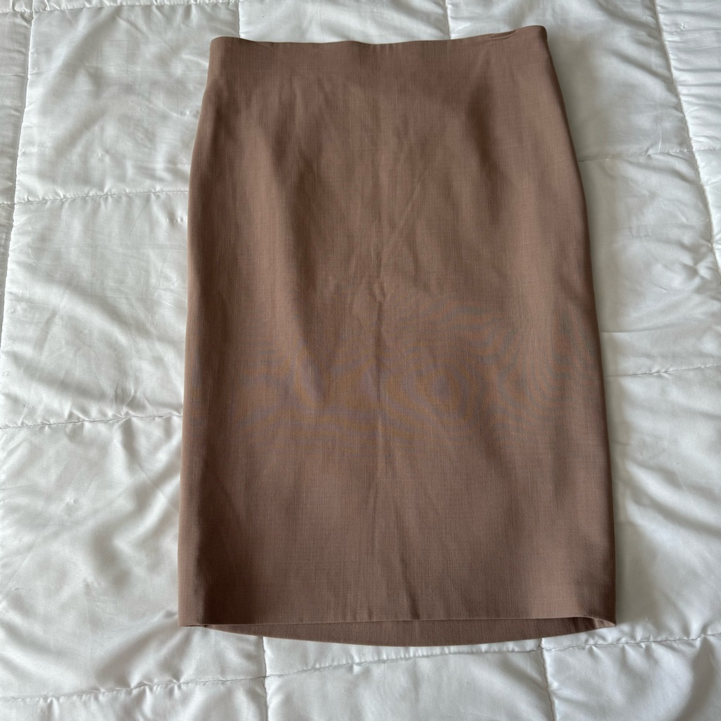 Brunello Cucinelli Biscotti Virgin Wool Pencil Skirt